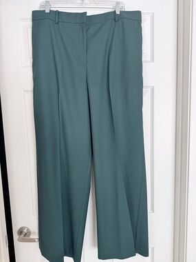 Ann Taylor Wide-Leg Dress Pants in Teal Green